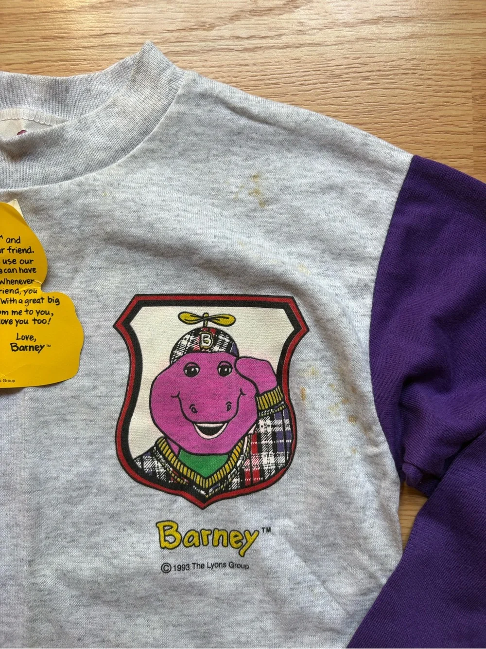 Vintage 1993 Barney Kids Long Sleeve Tee